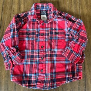 OshKosh red flannel button down shirt